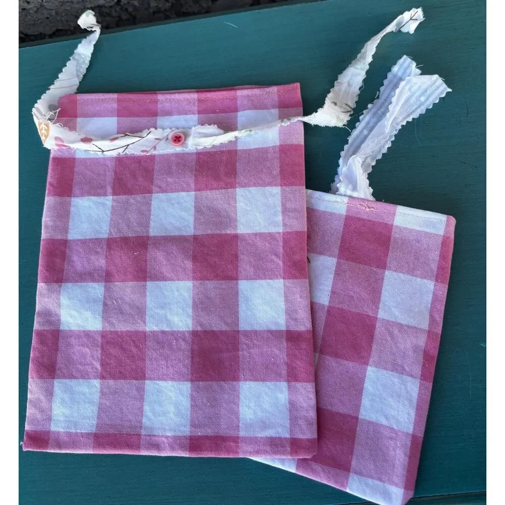 Handmade Gingham Gift Bag Set: Gift Wrapping Supplies
